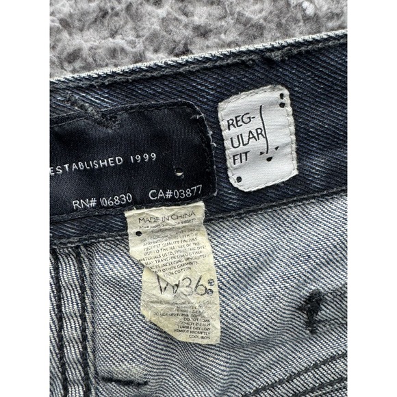 Vintage Y2K Rocawear Baggy Straight Fit Denim Jeans Dark Blue Mens Size 36‎ - Picture 12 of 16